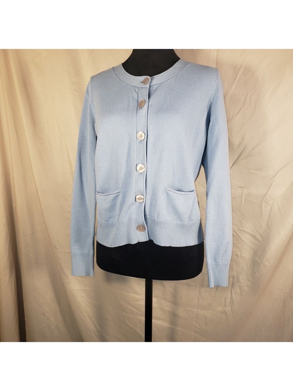 J. Jill Soft Blue Knit Button Up Sweater - S